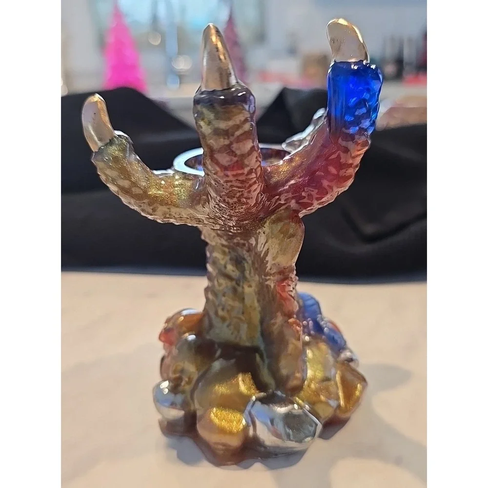 Handmade Resin Dragon Claw Tea Lite Or‎ Crystal Ball Holder  Decoration Gift 652